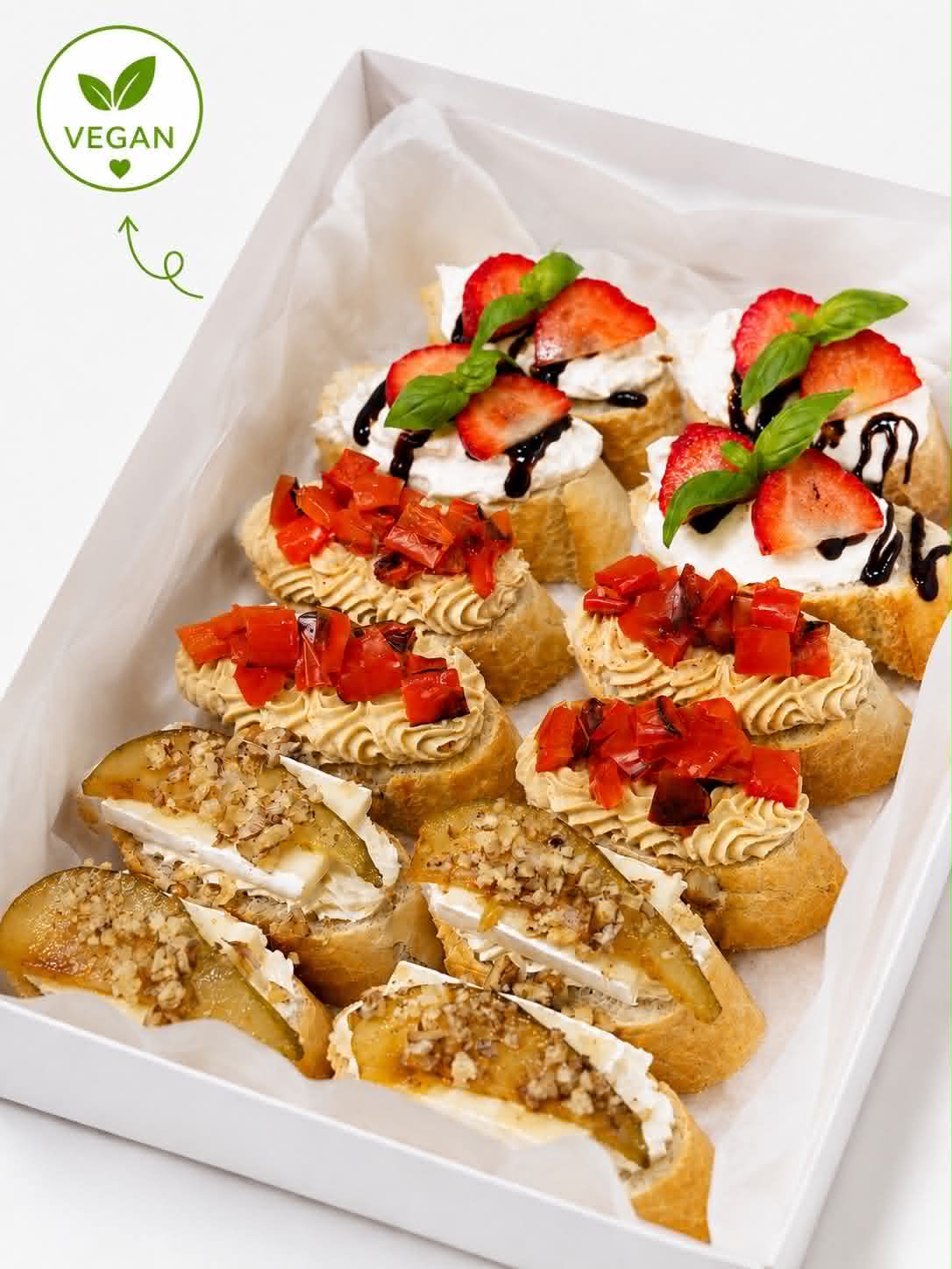Veganiškas bruschettų rinkinys (12 vnt.)